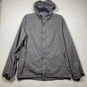 COOLKEEP Hooded Jacket Mens XL Grey Green Heathered Full Zip Outdoor Lightweight